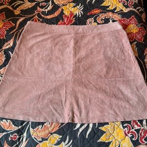 Pink Faux Suede Mini Skirt 🩷